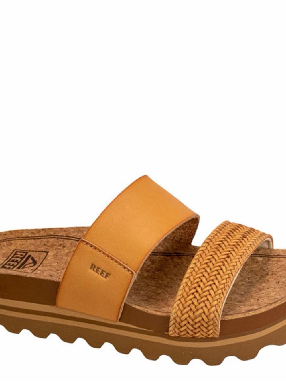 Reef Women's Double-Strap Slide Sandal in Camel (Cushion Visti Hi style)